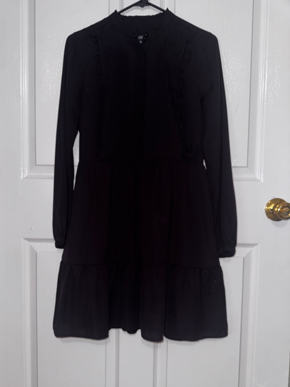 J.Crew Mercantile Black Long Sleeve Tiered Mini Dress | Size 4